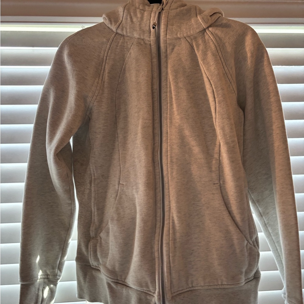 Lululemon Athletica Light Gray Scuba Zip-Up Hoodie
